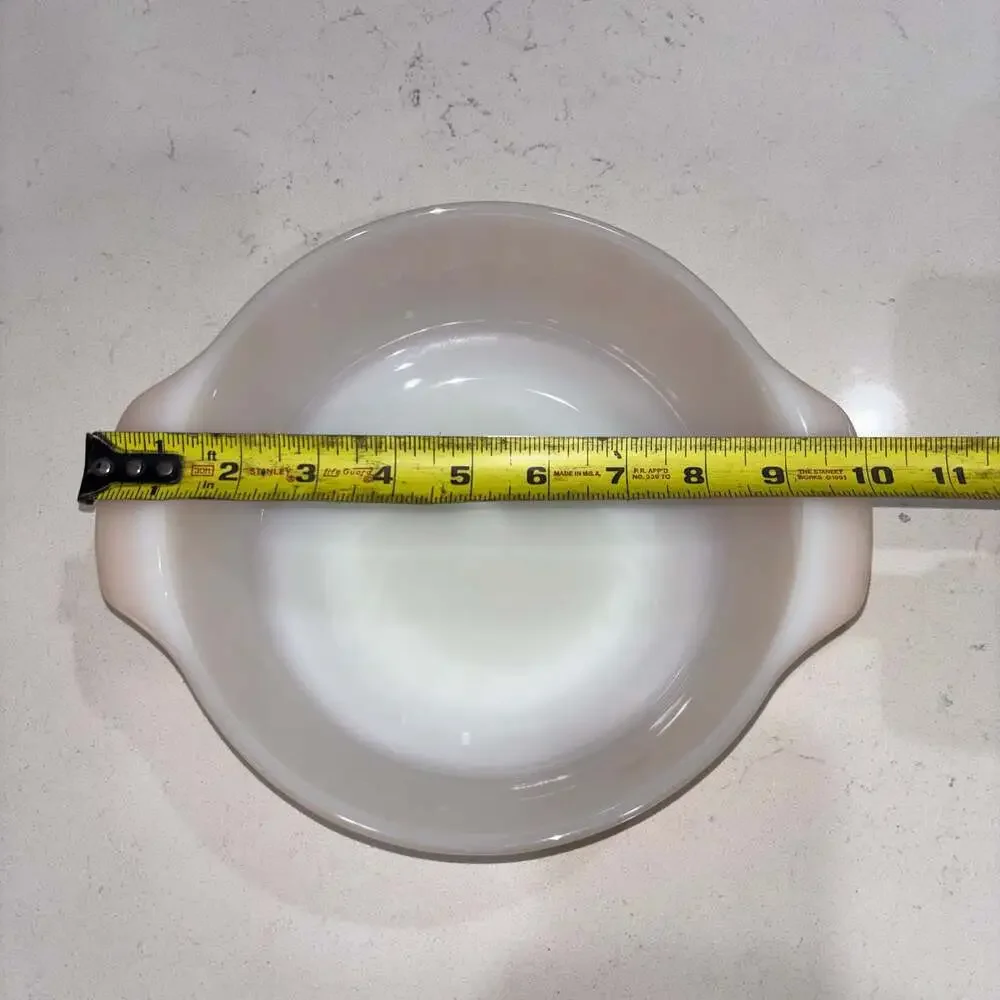 Vintage Fire-King Peach Luster Casserole Baking Dish #437 1 1/2 Qt Milk Glass